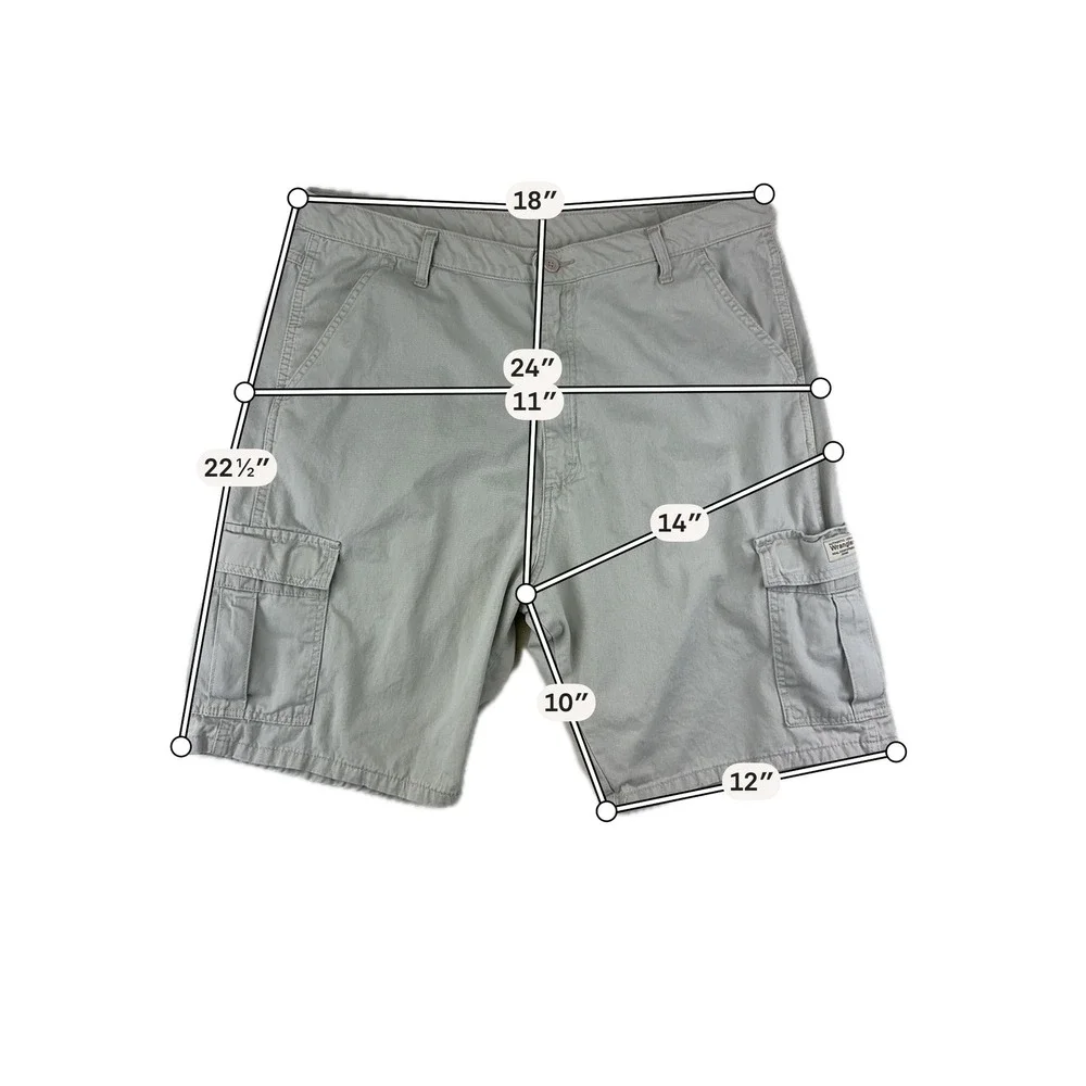 Wrangler‎ Cargo Shorts Mens 38 Gray Relaxed Fit Utility Gorpcore Cotton Twill